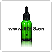 Green dropper glass bottle